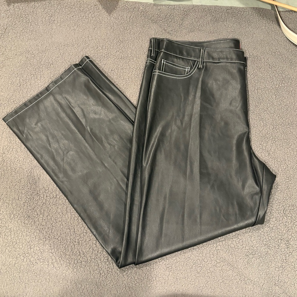 STAUD Elliot Faux-Leather Pants